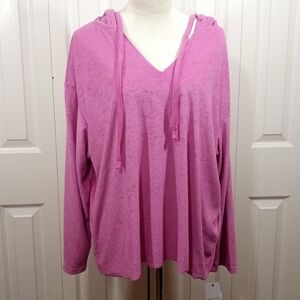 Rebellious One Plus Size Pink Terry Hoodie NWT